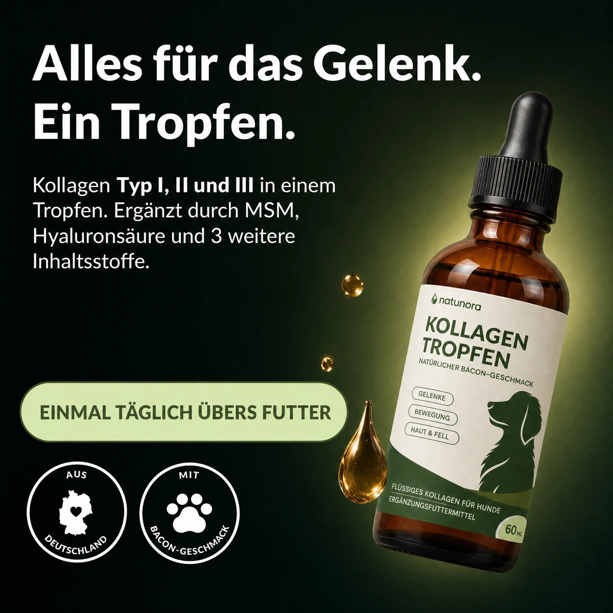 natunora Kollagen-Tropfen: Alles für das Gelenk. Ein Tropfen.