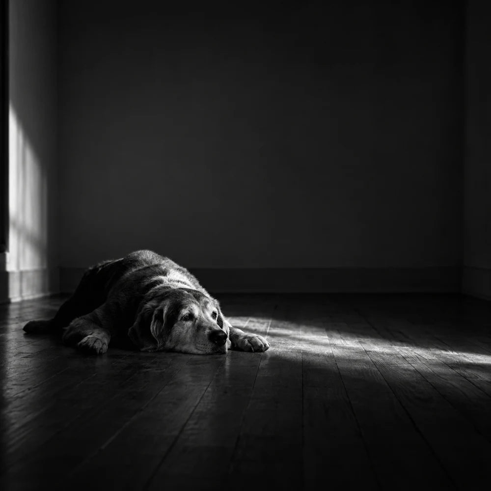 Älterer Hund kommt schwer hoch